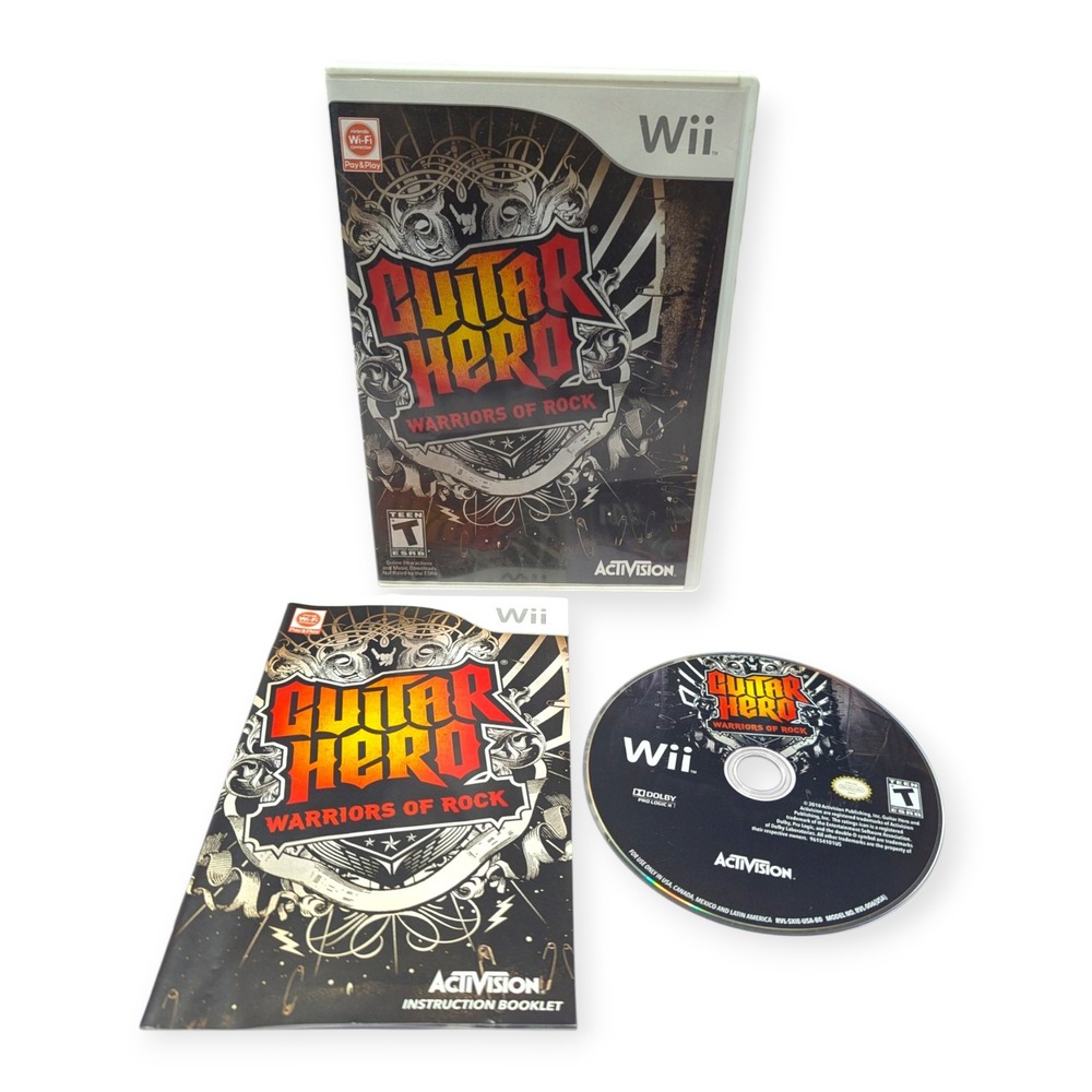 Guitar Hero Warriors of Rock Nintendo Wii Game Complete with Manual Activision